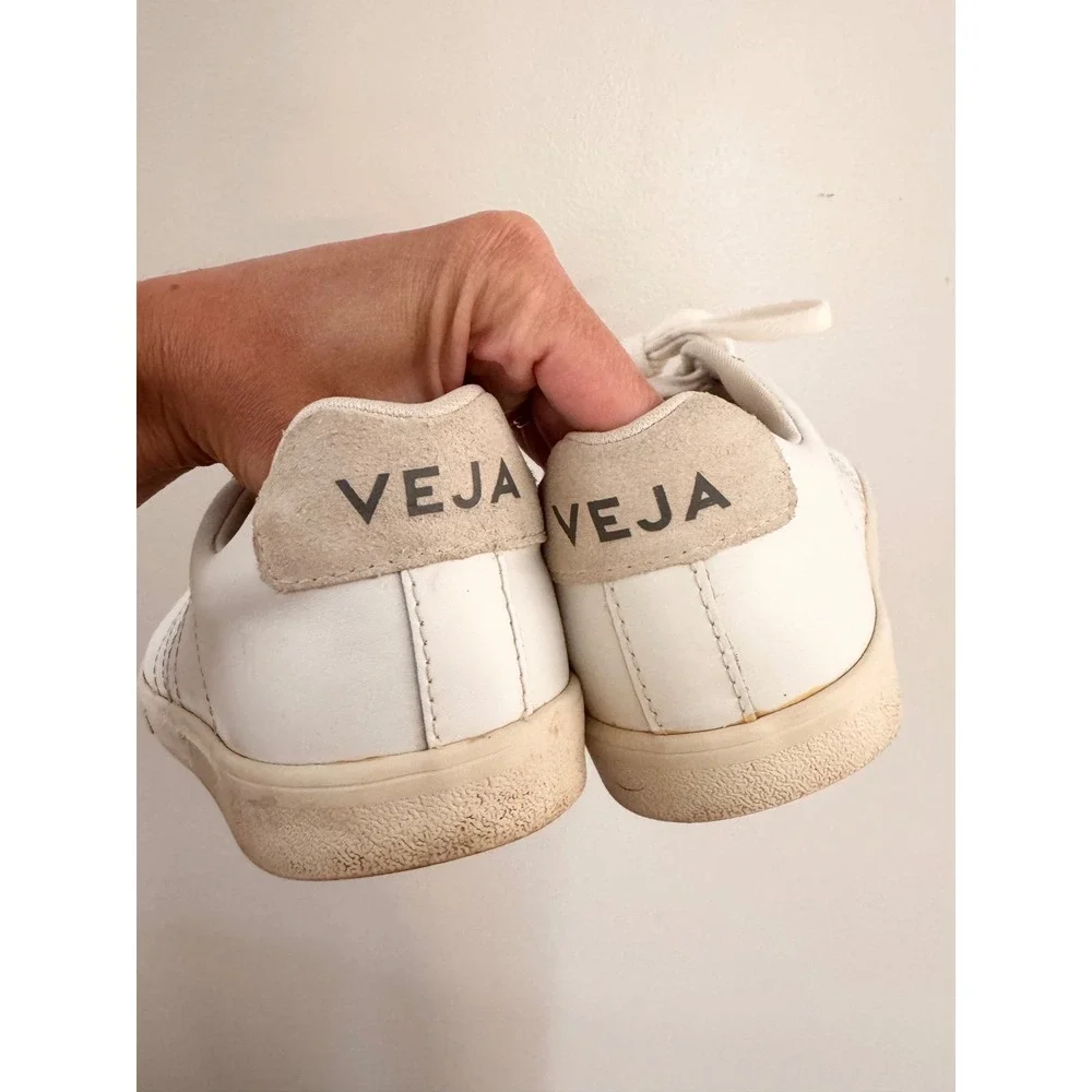 VEJA Esplar White Leather Low Top Sneakers Womens Size 9 EUR 40 Minimalist - Picture 4 of 7